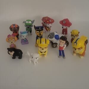 14 Paw Patrol Figurines Great For Cake Toppers. Rubble Chase Marshall More